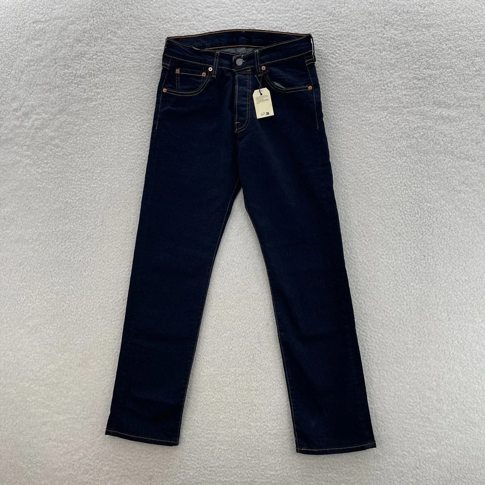 Levis 501 Jeans Mens 30x30 Blue Original Straight Button Fly Dark Wash Cowboy